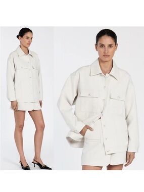 NWT DISSH Jil Tailored Trucker Jacket in Silver, Size AU8 / US 4